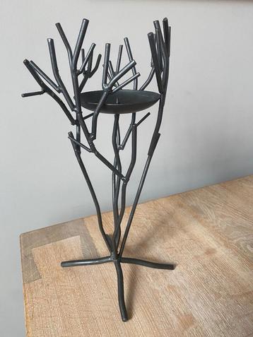 Kaarsenstandaard donker metaal boom / takken 32cm hoog beschikbaar voor biedingen