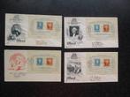 USA  4 fdc's 1947 met blok 948, Ophalen of Verzenden, Envelop