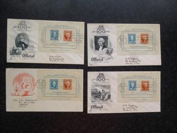 USA  4 fdc's 1947 met blok 948 beschikbaar voor biedingen