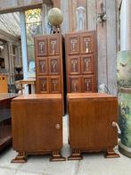 Twee Vintage kastjes nachtkastjes, Ophalen, Gebruikt, Hout