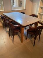 Houten tafel met 5 stoelen - Opknapper gratis ophalen!, Huis en Inrichting, Complete eetkamers, Ophalen, Gebruikt, 4 tot 6 stoelen