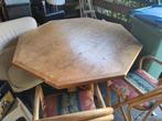 Grenen tafel 8-kantig met 4 stoelen, Huis en Inrichting, Complete eetkamers, Ophalen, Gebruikt, Landelijk, 4 tot 6 stoelen