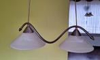 Hanglamp bronskleurig met glazen kappen, Huis en Inrichting, Lampen | Hanglampen, Ophalen, Gebruikt, Glas, 50 tot 75 cm