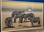 Letterman Zebras - Silk painting 1500x1100cm, Ophalen