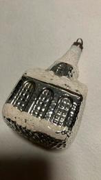 Vintage antieke kerstbal, kerkje zilver, Diversen, Kerst, Ophalen of Verzenden, Zo goed als nieuw