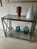 Sidetable, Ophalen, 100 tot 150 cm, Zo goed als nieuw, Glas