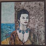 A.M. | Portret | Tegeltableau | Kunst op tegelwerk, Antiek en Kunst, Kunst | Schilderijen | Klassiek, Ophalen