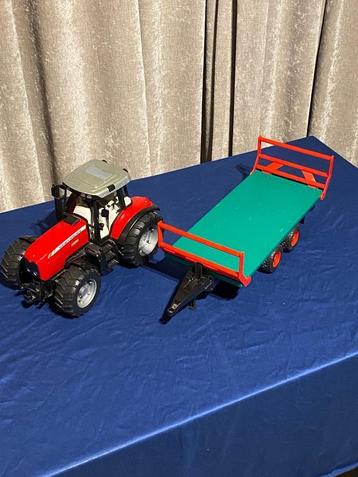 Bruder Traktor, Massey Ferguson 7480 met kar beschikbaar voor biedingen