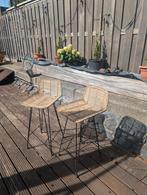 1x HKliving Rattan Barkruk Naturel - Gebruikt, Huis en Inrichting, Barkrukken, Ophalen, Metaal, Gebruikt, Met voetsteun