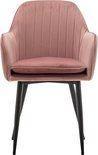 Eetkamerstoel met armleuningen en zwarte poten-Rose 4 Stuks, Huis en Inrichting, Stoelen, Ophalen, Nieuw, Vier, Metaal