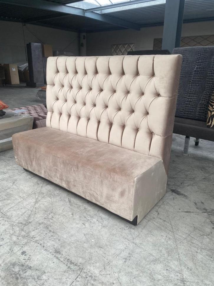 hoogwaardige eetbank made in holland/wandbank/eetkamerbank, Huis en Inrichting, Stoelen, Zo goed als nieuw, Vier, Hout, Stof, Overige materialen