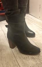 Nog nieuw leren laarsjes met hak, Zwart, Nieuw, Ophalen of Verzenden, Schoenen met hoge hakken