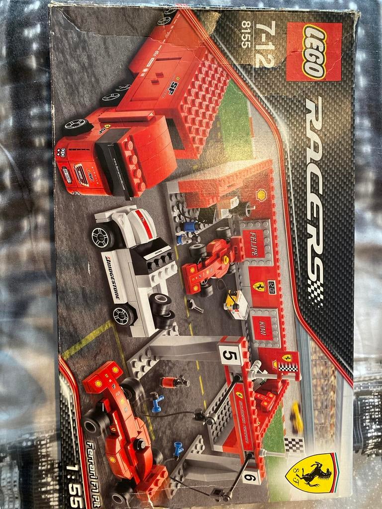 Lego Racers Ferrari F1 Pit Set 8155, Kinderen en Baby's, Speelgoed | Duplo en Lego, Ophalen of Verzenden, Gebruikt, Complete set