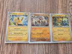 Mew 151 Jolteon, Kabutops, Electabuzz, Ophalen of Verzenden, Zo goed als nieuw, Losse kaart, Foil