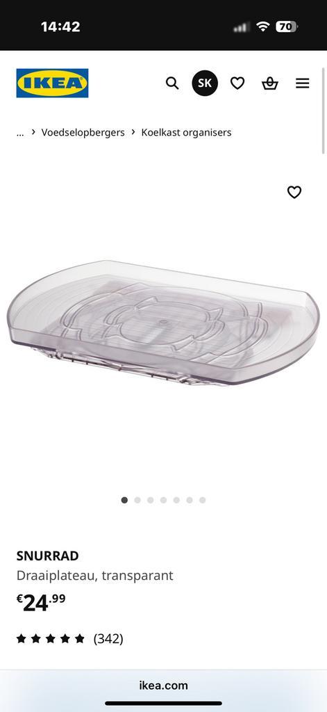 Ikea Snurrad draaiplateau koelkast organiser, Huis en Inrichting, Keuken | Bestek, Zo goed als nieuw, Kunststof, Ophalen of Verzenden