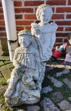 Tuinornament jongen en meisje, Ophalen, Gebruikt, Steen, Mensenbeeld