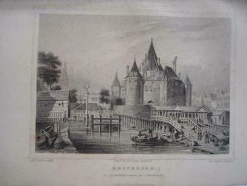011 / Amsterdam St. Anthoniewaag   Staalgravure 1860 beschikbaar voor biedingen