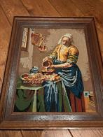Geborduurd Melkmeisje Schilderij in Lijst, Antiek en Kunst, Ophalen