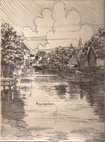 Appingedam Stadsgezicht Sievers 50/60 er jaren beschikbaar voor biedingen