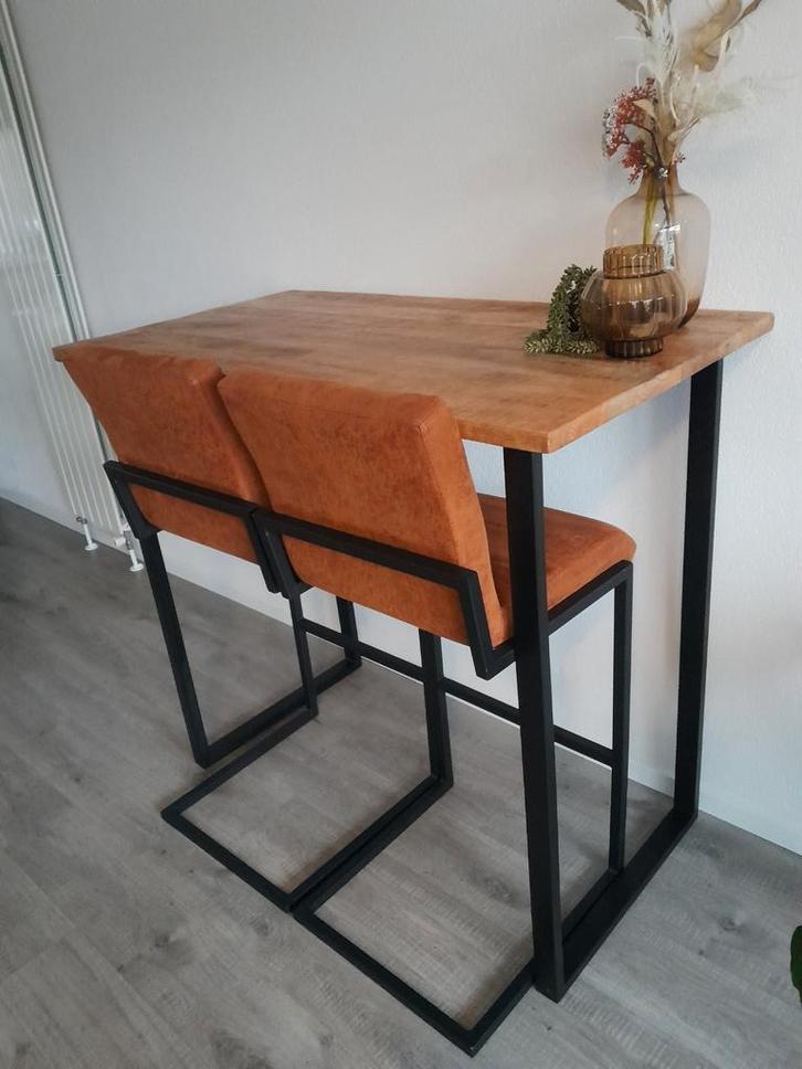 Hoge eettafel met 2 barkrukken, Huis en Inrichting, Tafels | Statafels, Ophalen