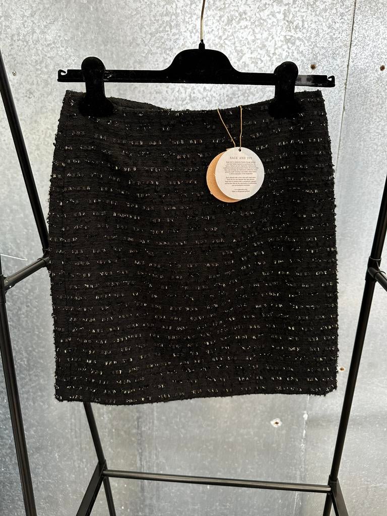 €380 rachel skirt sage and ivy 36 tweed boucle, Kleding | Dames, Zwart, Nieuw, Ophalen of Verzenden, Maat 36 (S)