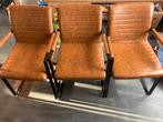 4 cognac eetkamer stoelen kunst leer, Huis en Inrichting, Ophalen, Gebruikt, Bruin, Vier