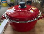 Rood emaille pan, Huis en Inrichting, Keuken | Potten en Pannen, Ophalen of Verzenden, Zo goed als nieuw, Overige materialen