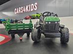 Kindertractor met aanhanger - leren zit - rubberen banden, Ophalen of Verzenden, Afstandsbediening
