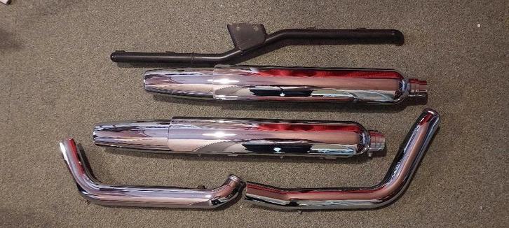 Uitlaatset compleet HD Softail 2000 later twin cam, Motoren, Onderdelen | Harley-Davidson, Gebruikt, Ophalen of Verzenden