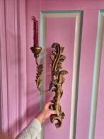 vintage florentijnse wandkandelaar of lamp van hout, Ophalen of Verzenden