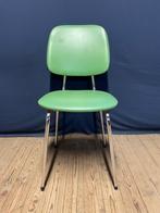 Vintage groene eetkamerstoel skai met chroom, Huis en Inrichting, Stoelen, Ophalen, Gebruikt, Overige kleuren, Vintage