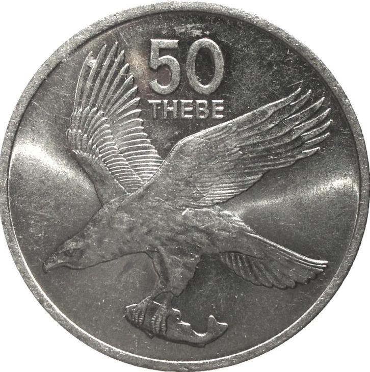 Botswana 50 thebe 1977 (UNC-), Postzegels en Munten, Munten | Afrika, Losse munt, Overige landen, Ophalen of Verzenden