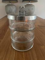 Riviera Maison etagère glas met zilveren deksel, Ophalen, Gebruikt
