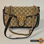 Gucci 443497 GG Marmont Small Diagonal Matelasse Canvas Beig