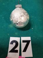 kerstbal met prent vintage zilver [b27], Diversen, Kerst, Ophalen of Verzenden