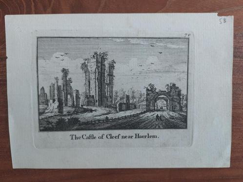 53 / The Castle of Cleef - Kleef near Haerlem - Haarlem, Antiek en Kunst, Kunst | Etsen en Gravures, Ophalen of Verzenden