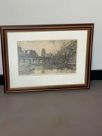 Ingelijste ets Marius Jansen Rotterdam, Antiek en Kunst, Ophalen