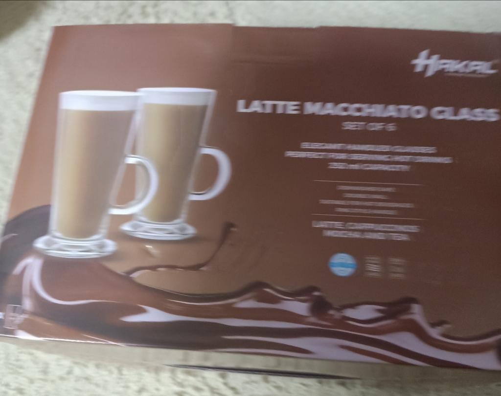 6 Latte Macchiato Glazen - Nieuw in Doos - Ommoord, Ophalen, Nieuw, Glas of Glazen, Overige merken