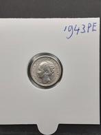 10 cent 1943 PE koningin Wilhelmina, Zilver, Ophalen of Verzenden, 10 cent, Koningin Wilhelmina