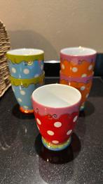 5 mokjes oilily/Douwe Egberts, Huis en Inrichting, Keuken | Servies, Verzenden, Zo goed als nieuw, Overige stijlen, Kop(pen) en/of Schotel(s)