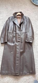 Lange bruine leren jas, Ophalen, Gebruikt, Bovenkleding