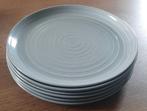 Action servies golden line 6 platte borden blauw/grijs, Huis en Inrichting, Keuken | Servies, Ophalen, Gebruikt, Bord(en)