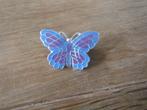 vintage blauw met paars vlinder broche, Overige materialen, Minder dan 4 cm, Zo goed als nieuw, Verzenden