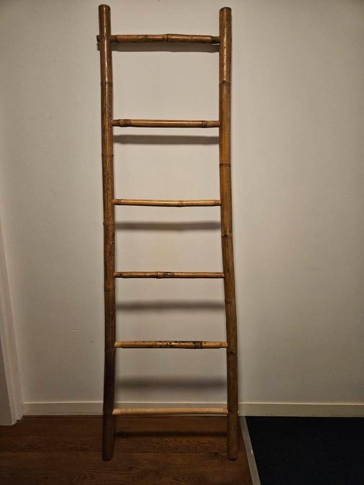 Bamboe Sierladder, Doe-het-zelf en Verbouw, Ladders en Trappen, Gebruikt, Ladder, Minder dan 2 meter, Ophalen of Verzenden