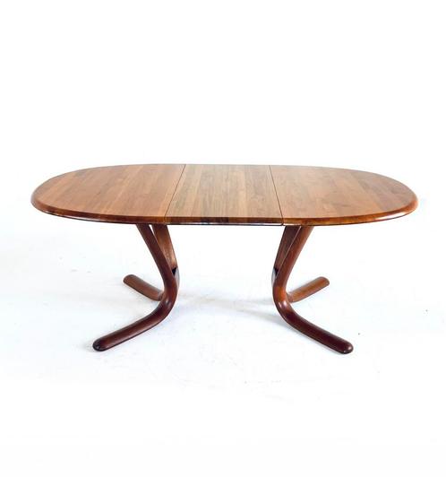 Vintage verlengbare Deense eettafel, Snedkergaarden ‘70, Huis en Inrichting, Tafels | Eettafels, Zo goed als nieuw, 50 tot 100 cm