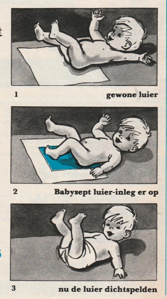 Retro reclame 1968 Babysept baby luiers inleggers, Verzamelen, Retro, Verzenden, Overige typen
