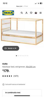 blauwe IKEA Kura omkeerbare halfhoogslaper, Kinderen en Baby's, Kinderkamer | Stapelbedden en Hoogslapers, Ophalen, Gebruikt, Halfhoogslaper