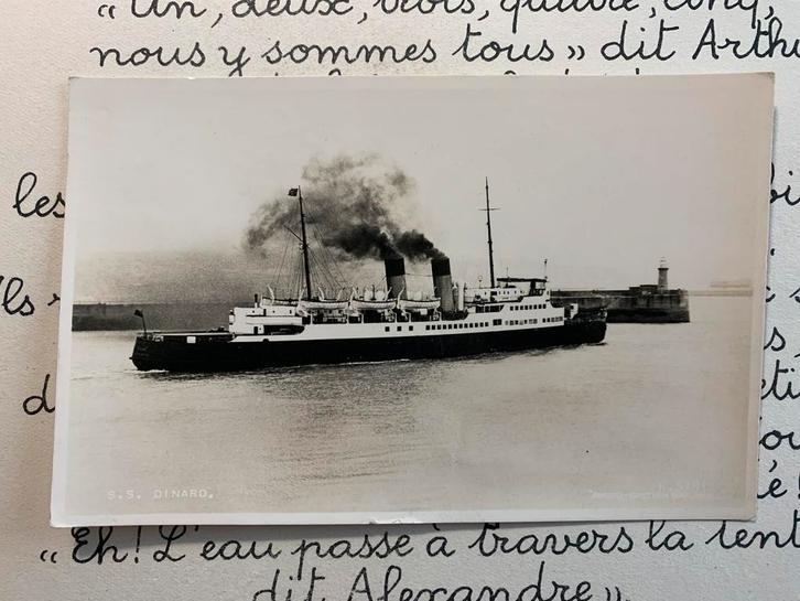 10-8-1958 SS Dinard (K), Verzamelen, Scheepvaart, Zo goed als nieuw, Kaart, Foto of Prent, Motorboot, Ophalen of Verzenden