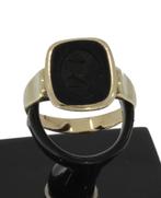 Familiewapen onyx 14k gouden vintage dames zegel ring fraai, Sieraden, Tassen en Uiterlijk, Ringen, Voordeelsieraden, Ophalen of Verzenden