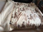 Zeer grote merino wollen deken. Bloemen blad 245-195cm 2p, Huis en Inrichting, Wit, Tweepersoons, Ophalen of Verzenden, Deken of Dekbed